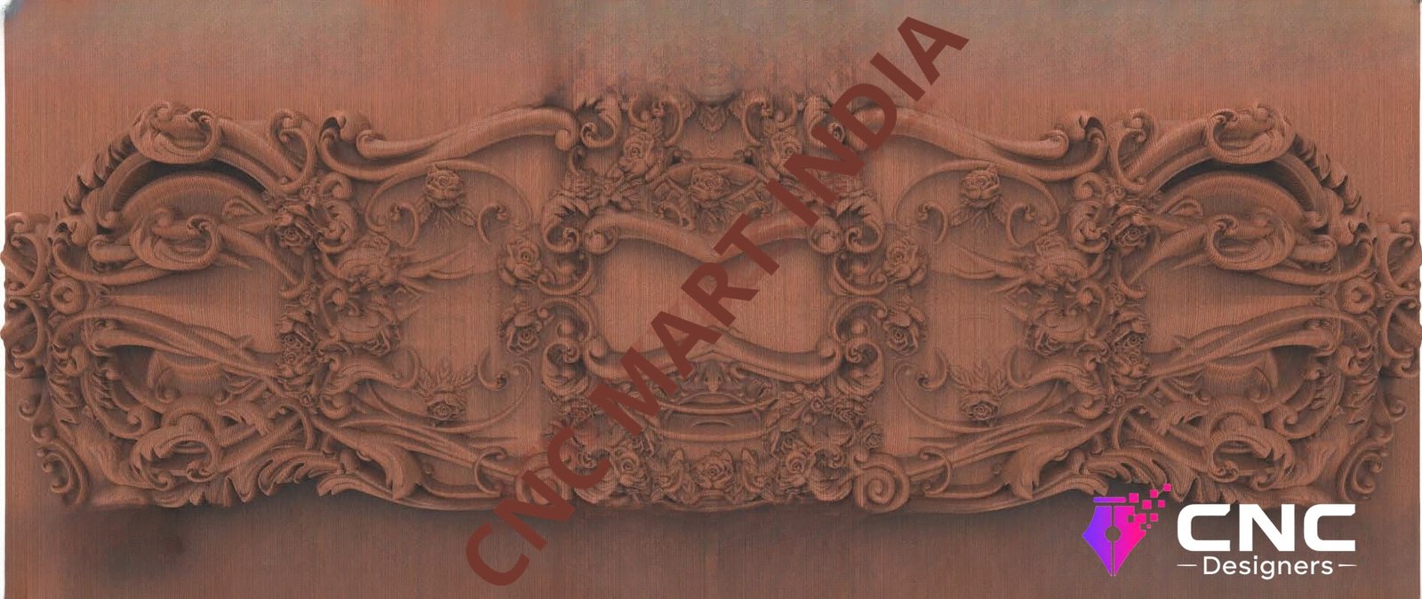 Beds & Sofa - BS-64 Elegant Baroque Floral Panel 3D Relief Design